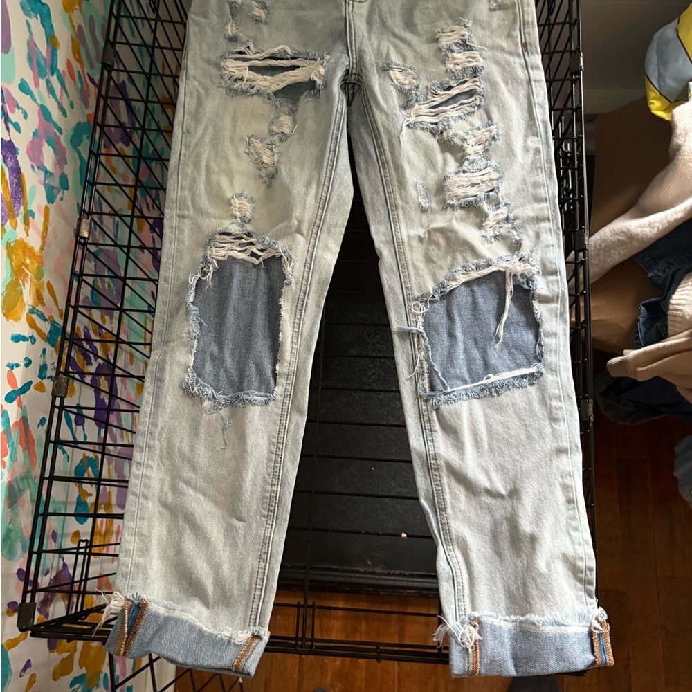 One Teaspoon Light Blue Denim free love Jeans
